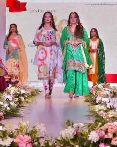 Models walk the ramp showcasing collections of fashion designer Aman Sandhu at Fashion Walk 'Peedhi' or generation held at a hotel in Chandigarh on Nov. 19, 2022. (2)